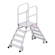 Hymer Podesttreppe fahrbar, beidseitig begehbar, 2x5 Stufen, Standhöhe 1,20 m
