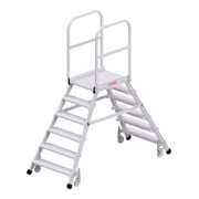 Hymer Podesttreppe fahrbar, beidseitig begehbar, 2x6 Stufen, Standhöhe 1,45 m