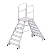Hymer Podesttreppe fahrbar, beidseitig begehbar, 2x7 Stufen, Standhöhe 1,70 m