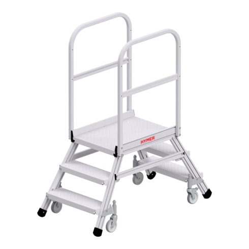 Hymer Podesttreppe R13 fahrbar, beidseitig begehbar, 2x3 Stufen, Standhöhe 0,73 m