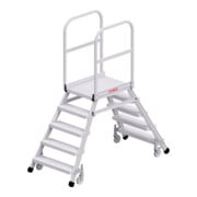 Hymer Podesttreppe R13 fahrbar, beidseitig begehbar, 2x5 Stufen, Standhöhe 1,20 m