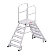 Hymer Podesttreppe R13 fahrbar, beidseitig begehbar, 2x6 Stufen, Standhöhe 1,45 m