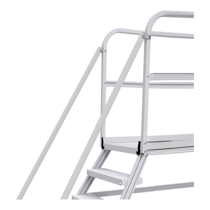 Hymer Rampe pour escaliers de palier, utilisable des deux côtés, pour 8 marches, avec matériel de fixation