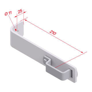Hymer Standard-Wandhaken, Aluminium, Länge 0,21 m