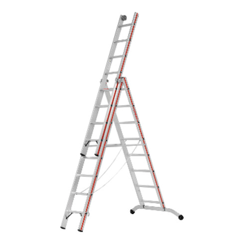 Hymer Stufen-Mehrzweckleiter 3-teilig, 2x8 Sprossen + 8 Stufen
