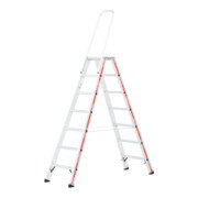 Hymer Stufenstehleiter mit Haltebügel, 2x7 Stufen