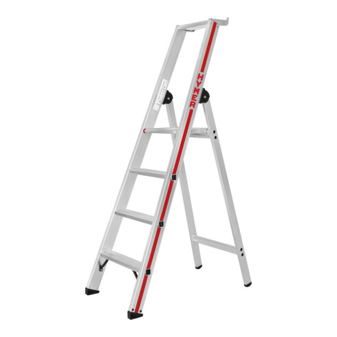 Hymer Stufenstehleiter mit Plattform, einseitig begehbar, 4 Stufen