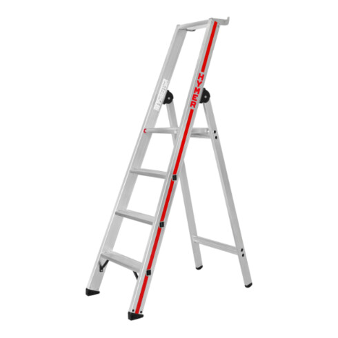 Hymer Stufenstehleiter mit Plattform, einseitig begehbar, 4 Stufen