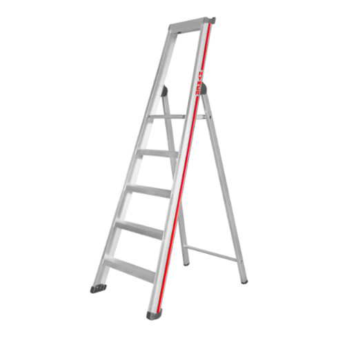 Hymer Stufenstehleiter mit Plattform, einseitig begehbar, 5 Stufen