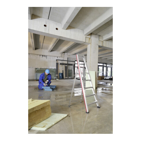 Hymer Stufenstehleiter mit Plattform, einseitig begehbar, 5 Stufen