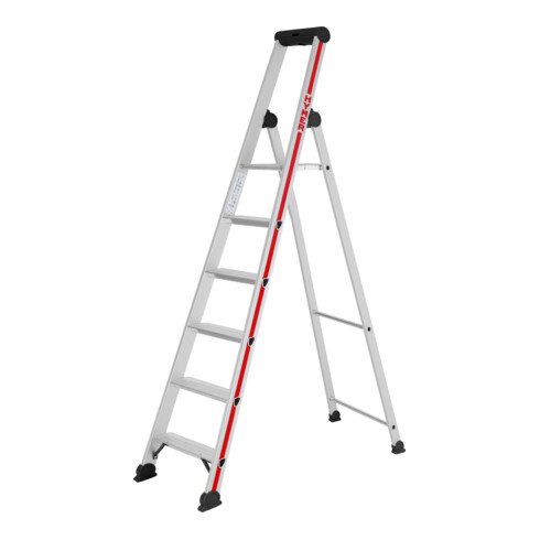 Hymer Stufenstehleiter mit Plattform, einseitig begehbar, 6 Stufen