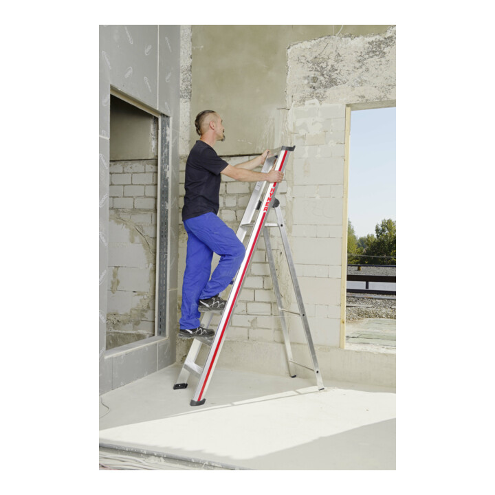Hymer Stufenstehleiter mit Plattform, einseitig begehbar, 6 Stufen