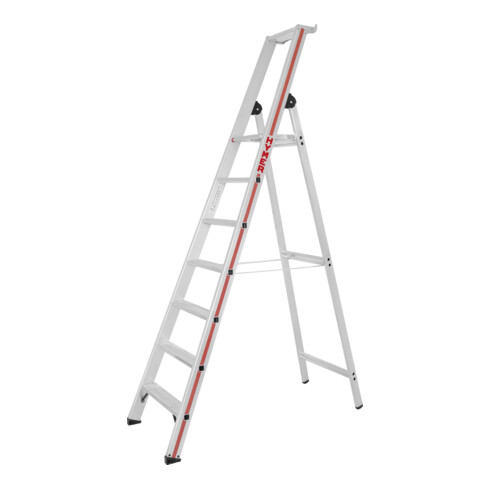 Hymer Stufenstehleiter mit Plattform, einseitig begehbar, 7 Stufen