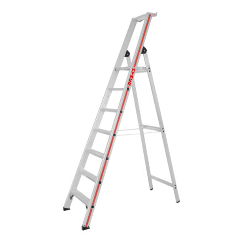 Hymer Stufenstehleiter mit Plattform, einseitig begehbar, 7 Stufen