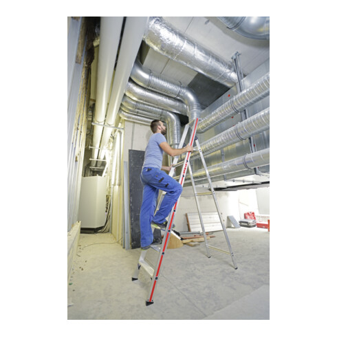 Hymer Stufenstehleiter mit Plattform, einseitig begehbar, 8 Stufen