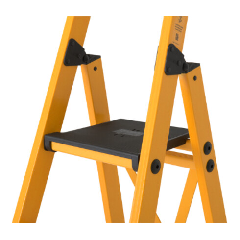 Hymer Stufenstehleiter mit Plattform, einseitig begehbar, 5 Stufen