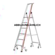Hymer Stufenstehleiter mit Plattform und Rollen, einseitig begehbar, 4 Stufen