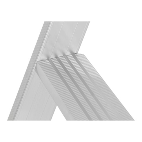 Hymer Stufenstehleiter mit Plattform und Rollen, einseitig begehbar, 5 Stufen