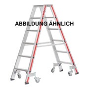 Hymer Stufenstehleiter mit Rollen, beidseitig begehbar