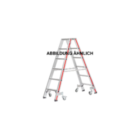 Hymer Stufenstehleiter mit Rollen, beidseitig begehbar