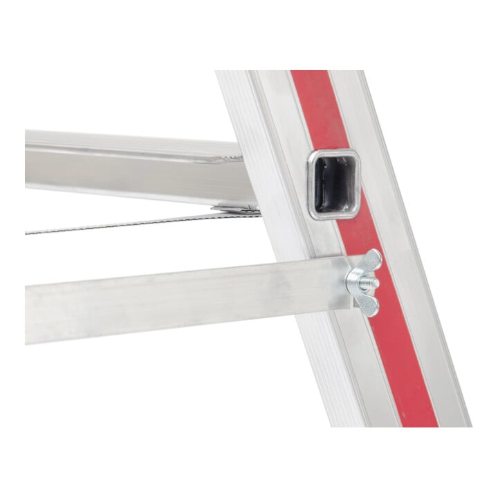 Hymer Stufenstehleiter mit Rollen, beidseitig begehbar, 2x3 Stufen