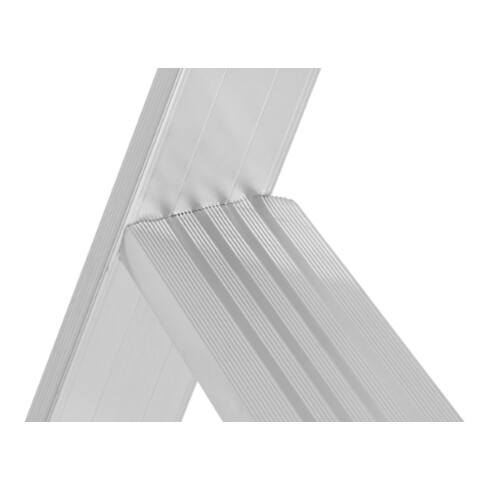 Hymer Stufenstehleiter mit Rollen, beidseitig begehbar, 2x5 Stufen