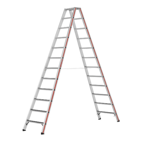 Hymer Stufenstehleiter R13, beidseitig begehbar, 2x12 Stufen