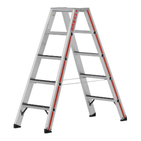 Hymer Stufenstehleiter R13, beidseitig begehbar, 2x5 Stufen