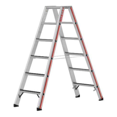 Hymer Stufenstehleiter R13, beidseitig begehbar, 2x6 Stufen