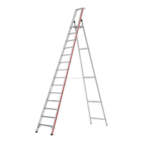 Hymer Stufenstehleiter R13 mit Plattform, einseitig begehbar, 14 Stufen