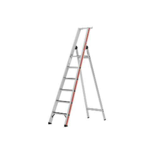 Hymer Stufenstehleiter R13 mit Plattform, einseitig begehbar, 6 Stufen