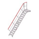 Hymer Treppe stationär mit Podest, Treppenneigung 45°, Stufenbr. 600 mm, 14 St.