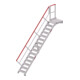 Hymer Treppe stationär mit Podest, Treppenneigung 45°, Stufenbr. 600 mm, 15 St.