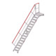 Hymer Treppe stationär mit Podest, Treppenneigung 45°, Stufenbr. 600 mm, 16 St.