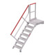 Hymer Treppe stationär mit Podest, Treppenneigung 45°, Stufenbr. 600 mm, 7 St.