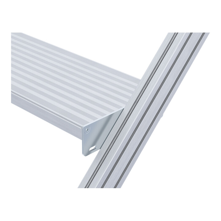 Hymer Treppe stationär mit Podest, Treppenneigung 45°, Stufenbr. 600 mm, 7 St.