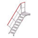 Hymer Treppe stationär mit Podest, Treppenneigung 45°, Stufenbr. 600 mm, 8 St.