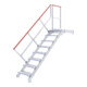 Hymer Treppe stationär mit Podest, Treppenneigung 45°, Stufenbr. 600 mm, 8 St.