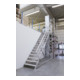 Hymer Treppe stationär mit Podest, Treppenneigung 45°, Stufenbr. 800 mm, 15 St.