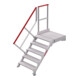Hymer Treppe stationär mit Podest, Treppenneigung 45°, Stufenbr. 800 mm, 5 St.