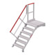 Hymer Treppe stationär mit Podest, Treppenneigung 45°, Stufenbr. 800 mm, 6 St.