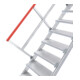 Hymer Treppe stationär mit Podest, Treppenneigung 45°, Stufenbr. 800 mm, 6 St.