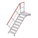 Hymer Treppe stationär mit Podest, Treppenneigung 45°, Stufenbr. 800 mm, 8 St.