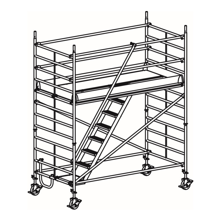 Hymer Treppen-Fahrgerüst 2,95x1,50m, Reichhöhe 4,4 m