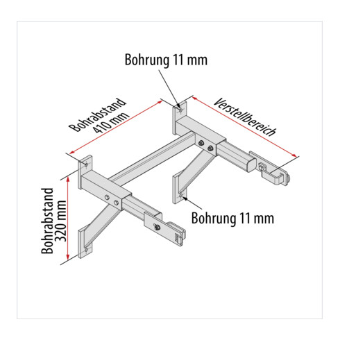 Hymer Wandkonsole verstellbar Aluminium