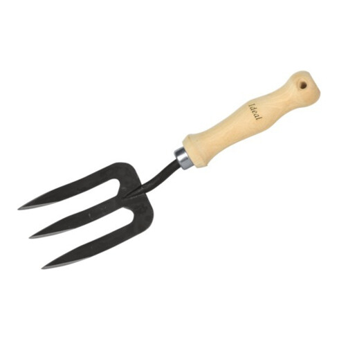 Ideal Fourche à main 3 dents manche en hêtre 15,5 cm