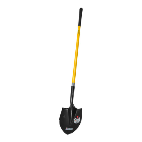 Ideal Pelle à bêche noire dentelée avec manche FGL.