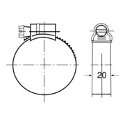 IDEAL Schlemper Collier bande acier Maxi W1, 20 mm, 217-252 mm-4