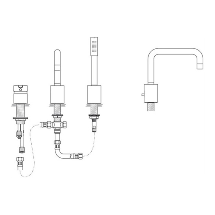 Ideal Standard Dreiloch-Wannenrandbatterie NEON chrom