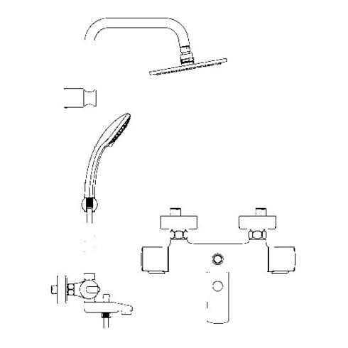 Ideal Standard Duschsystem IDEALRAIN mit Badethermostat CeraTherm 100 chrom